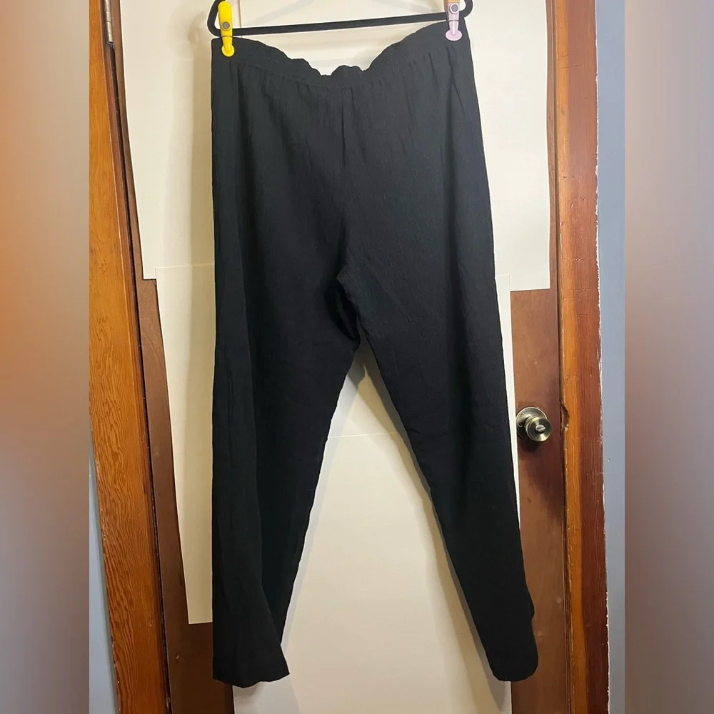 NWT Crea Concept Women’s Waist 36 Black Textured Wool Blend Wide Leg Pants